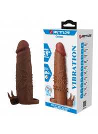 Коричневая насадка на пенис Quillon - 20 см. - Baile - в Магнитогорске купить с доставкой