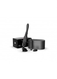 Черная секс-машина с функцией нагрева, насадками и присоской Sesh - Zalo - купить с доставкой в Магнитогорске