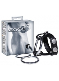 Подхват для мошонки с 3 съемными эрекционными кольцами Leder-Riemen - Orion - в Магнитогорске купить с доставкой