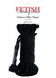 Черная веревка для фиксации Deluxe Silky Rope - 9,75 м. - Pipedream - купить с доставкой в Магнитогорске