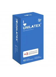 Классические презервативы Unilatex Natural Plain - 12 шт. + 3 шт. в подарок - Unilatex - купить с доставкой в Магнитогорске