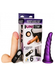 Вибрострапон с двумя насадками UniStrap - 18 и 18 см. - LOVETOY (А-Полимер) - купить с доставкой в Магнитогорске