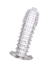 Гелевая прозрачная насадка c шипами - 12 см. - Toyfa Basic - в Магнитогорске купить с доставкой