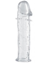 Гладкая прозрачная насадка с усиками под головкой - 12,5 см. - Toyfa Basic - в Магнитогорске купить с доставкой