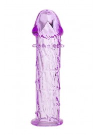 Гладкая фиолетовая насадка с усиками под головкой - 12,5 см. - Toyfa Basic - в Магнитогорске купить с доставкой