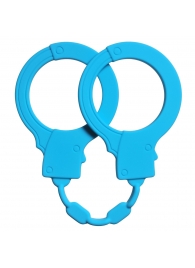 Голубые силиконовые наручники Stretchy Cuffs Turquoise - Lola Games - купить с доставкой в Магнитогорске