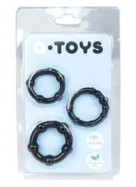 Набор из 3 чёрных эрекционных колец A-toys - A-toys - в Магнитогорске купить с доставкой