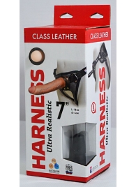 Насадка-фаллоимитатор на кожаных трусиках Harness Ultra Realistic 7  - 18 см. - LOVETOY (А-Полимер) - купить с доставкой в Магнитогорске