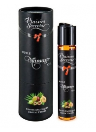 Массажное масло с ароматом экзотических фруктов Huile de Massage Gourmande Fruits Exotiques - 59 мл. - Plaisir Secret - купить с доставкой в Магнитогорске