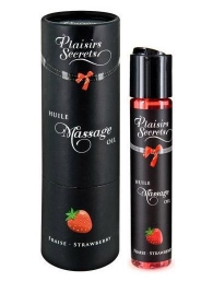 Массажное масло с ароматом клубники Huile de Massage Gourmande Fraise des Bois - 59 мл. - Plaisir Secret - купить с доставкой в Магнитогорске