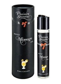 Массажное масло с ароматом пина колады Huile de Massage Gourmande Pina Colada - 59 мл. - Plaisir Secret - купить с доставкой в Магнитогорске