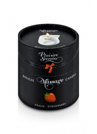 Массажная свеча с ароматом клубники Bougie de Massage Gourmande Fraise - 80 мл. - Plaisir Secret - купить с доставкой в Магнитогорске