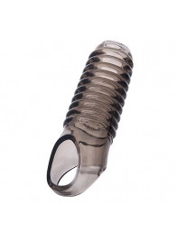 Дымчатая насадка с рёбрышками и подхватом мошонки ToyFa XLover - 12,5 см. - ToyFa - в Магнитогорске купить с доставкой