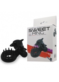 Чёрное эрекционное виброкольцо Sweet Ring с дельфинчиком - Baile - в Магнитогорске купить с доставкой
