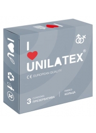 Презервативы с рёбрами Unilatex Ribbed - 3 шт. - Unilatex - купить с доставкой в Магнитогорске