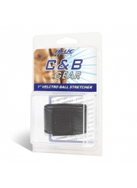 Чёрная утяжка на мошонку 1  Velcro Ball Stretcher - BlueLine - купить с доставкой в Магнитогорске