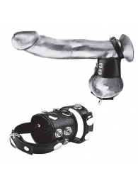 Утяжка на пенис и мошонку Cock Ring With 1.5  Ball Stretcher And Optional Weight Ring - BlueLine - купить с доставкой в Магнитогорске