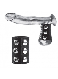 Утяжка на пенис на кнопочках 100% PVC STRAP WITH METAL SNAP - BlueLine - купить с доставкой в Магнитогорске