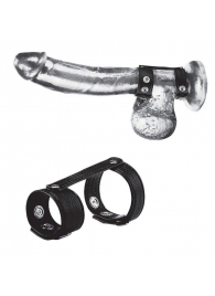 Утяжка на пенис с клёпками Duo Snap Cock And Ball Ring - BlueLine - купить с доставкой в Магнитогорске
