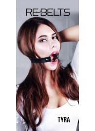 Чёрный кожаный чокер-кляп Tyra Black - Rebelts - купить с доставкой в Магнитогорске