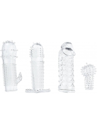 Набор из 4 насадок на член Pleasured Penis Enhancement Sleeve 4 Pack - XR Brands - в Магнитогорске купить с доставкой