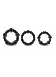 Набор из 3 чёрных эрекционных колец Stay Hard Beaded Cockrings - Blush Novelties - в Магнитогорске купить с доставкой