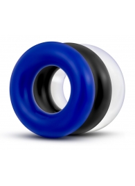 Набор из 3 разноцветных колец Stay Hard Donut Rings - Blush Novelties - в Магнитогорске купить с доставкой