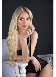 Чёрная мини-плеть из резины Rubber Mini Whip - 22 см. - Blush Novelties - купить с доставкой в Магнитогорске