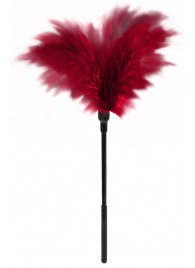 Пластиковая метелочка с красными пёрышками Small Feather Tickler - 32 см. - Blush Novelties - купить с доставкой в Магнитогорске