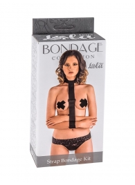 Ошейник с длинной лентой и наручниками Strap Bondage Kit Plus Size - Lola Games - купить с доставкой в Магнитогорске