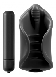 Чёрный мастурбатор Vibrating Silicone Stimulator с вибрацией - Pipedream - в Магнитогорске купить с доставкой