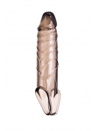 Дымчатая фаллическая насадка с подхватом и закрытой головкой - 16,2 см. - ToyFa - в Магнитогорске купить с доставкой