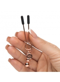 Золотистые зажимы для сосков и клитора All Sensation Nipple and Clitoral Chain - Fifty Shades of Grey - купить с доставкой в Магнитогорске