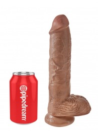 Фаллоимитатор-мулат с мошонкой 10  Cock with Balls на присоске - 25,4 см. - Pipedream