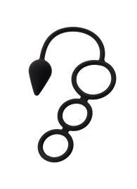 Тройное эрекционное кольцо с анальным хвостом Drop S-size - Erotist Adult Toys - в Магнитогорске купить с доставкой