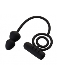 Чёрное эрекционное кольцо с вибропулькой и анальным хвостом - Erotist Adult Toys - в Магнитогорске купить с доставкой