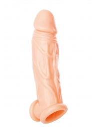 Телесная насадка на пенис с фиксацией мошонки - 18,5 см. - ToyFa - в Магнитогорске купить с доставкой