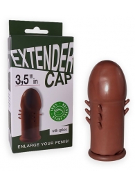 Коричневый латексный удлинитель пениса 3.5 in с шипиками - Sitabella - в Магнитогорске купить с доставкой