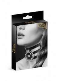 Чёрный тройной чокер с большим кольцом - Bijoux Pour Toi - купить с доставкой в Магнитогорске