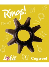Чёрное эрекционное кольцо Rings Cogweel - Lola Games - в Магнитогорске купить с доставкой