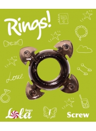 Чёрное эрекционное кольцо Rings Screw - Lola Games - в Магнитогорске купить с доставкой