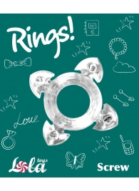 Прозрачное эрекционное кольцо Rings Screw - Lola Games - в Магнитогорске купить с доставкой
