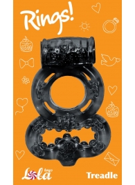Чёрное эрекционное кольцо Rings Treadle с подхватом - Lola Games - в Магнитогорске купить с доставкой