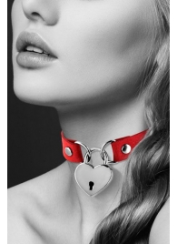 Красный чокер с замком в форме сердца - Bijoux Pour Toi - купить с доставкой в Магнитогорске