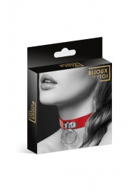 Красный узенький чокер с кольцом - Bijoux Pour Toi - купить с доставкой в Магнитогорске