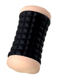 Двухсторонний мастурбатор JOS JANICE в черном цилиндре - JOS - в Магнитогорске купить с доставкой