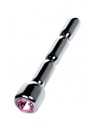 Серебристый уретральный плаг со стразом - 7 см. - ToyFa - купить с доставкой в Магнитогорске