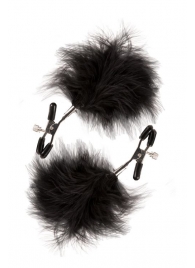 Зажимы для сосков с пухом FEATHERED NIPPLE CLAMPS - Blush Novelties - купить с доставкой в Магнитогорске