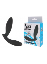 Чёрный вибростимулятор простаты Sex Expert Vibe Pleasure - Sex Expert - в Магнитогорске купить с доставкой