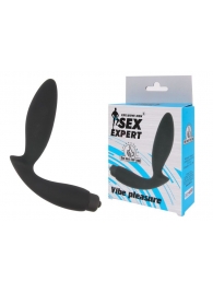 Чёрный вибростимулятор простаты Sex Expert Vibe Pleasure - Sex Expert - в Магнитогорске купить с доставкой